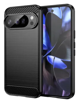 Google Pixel 10 / 10 Pro Hoesje Geborsteld TPU Flexibele Back Cover Zwart