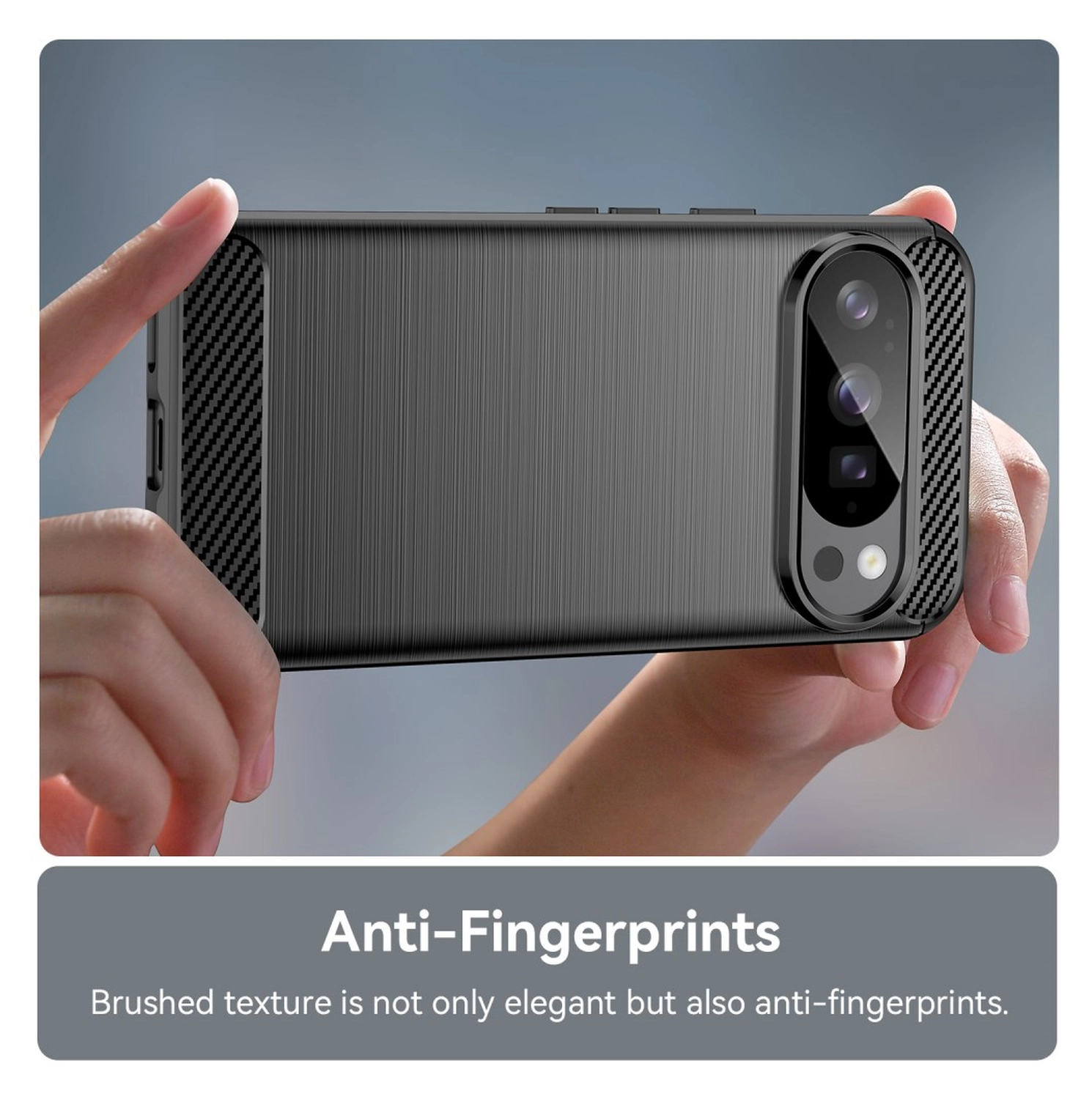 Google Pixel 10 / 10 Pro Hoesje Geborsteld TPU Flexibele Back Cover Zwart afbeelding 2