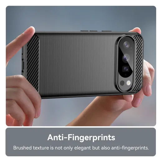 Google Pixel 10 / 10 Pro Hoesje Geborsteld TPU Flexibele Back Cover Zwart afbeelding 2