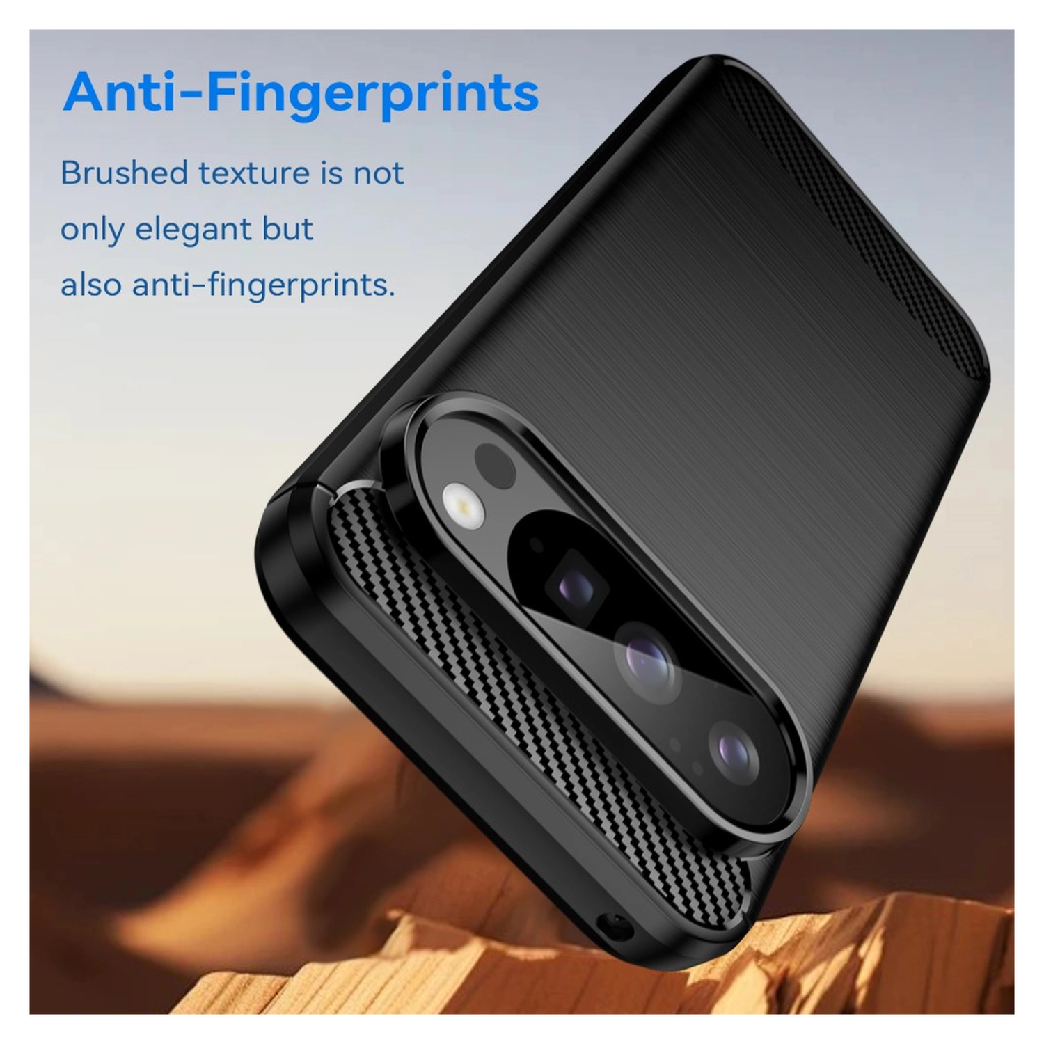 Google Pixel 10 / 10 Pro Hoesje Geborsteld TPU Flexibele Back Cover Zwart afbeelding 5