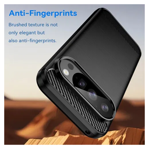 Google Pixel 10 / 10 Pro Hoesje Geborsteld TPU Flexibele Back Cover Zwart afbeelding 5