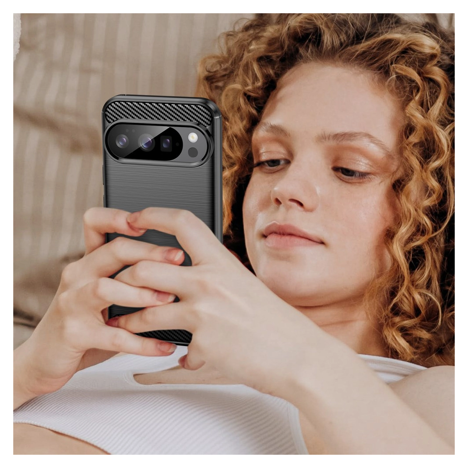 Google Pixel 10 / 10 Pro Hoesje Geborsteld TPU Flexibele Back Cover Zwart afbeelding 9