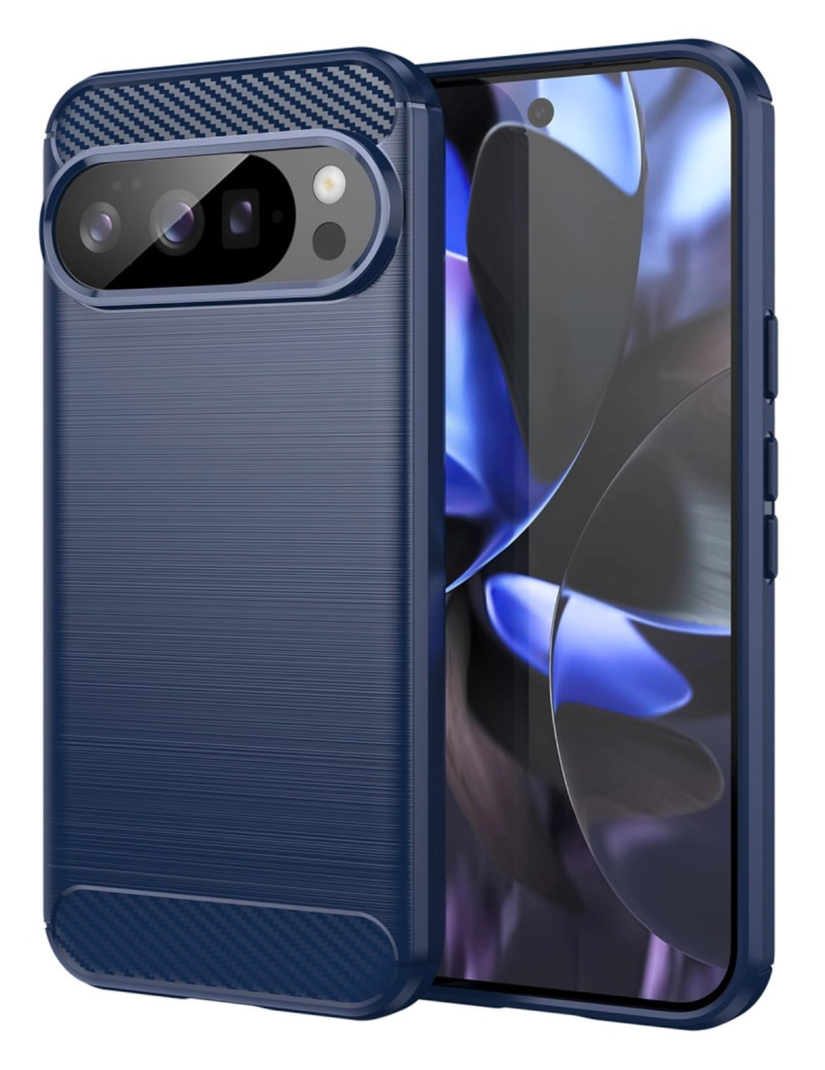 Google Pixel 10 / 10 Pro Hoesje Geborsteld TPU Flexibele Back Cover Blauw afbeelding 1