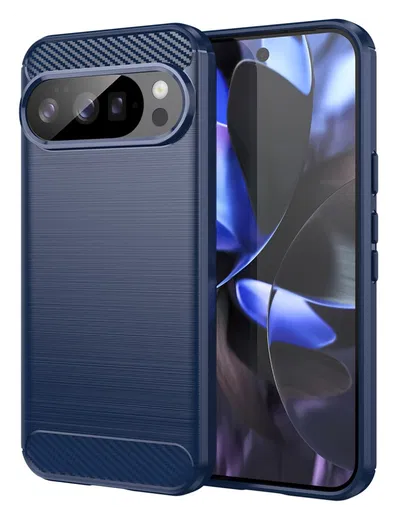 Google Pixel 10 / 10 Pro Hoesje Geborsteld TPU Flexibele Back Cover Blauw afbeelding 1