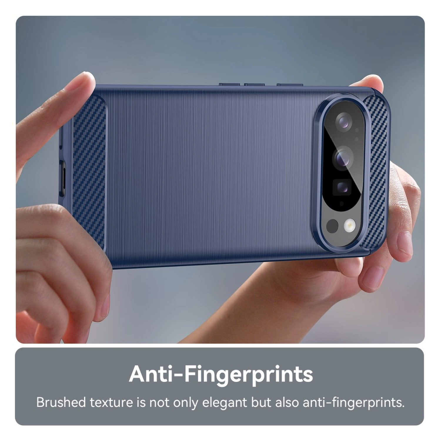 Google Pixel 10 / 10 Pro Hoesje Geborsteld TPU Flexibele Back Cover Blauw afbeelding 2