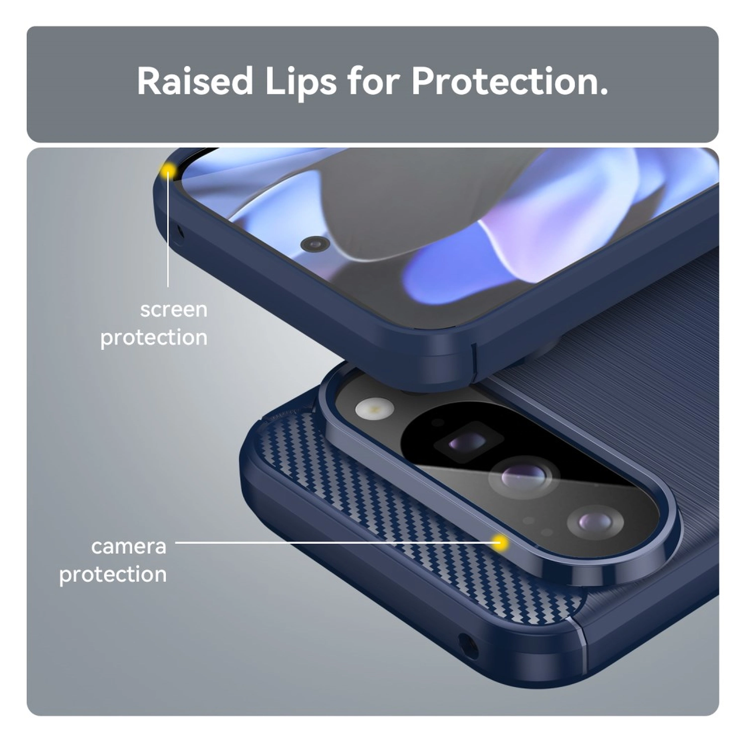 Google Pixel 10 / 10 Pro Hoesje Geborsteld TPU Flexibele Back Cover Blauw afbeelding 4