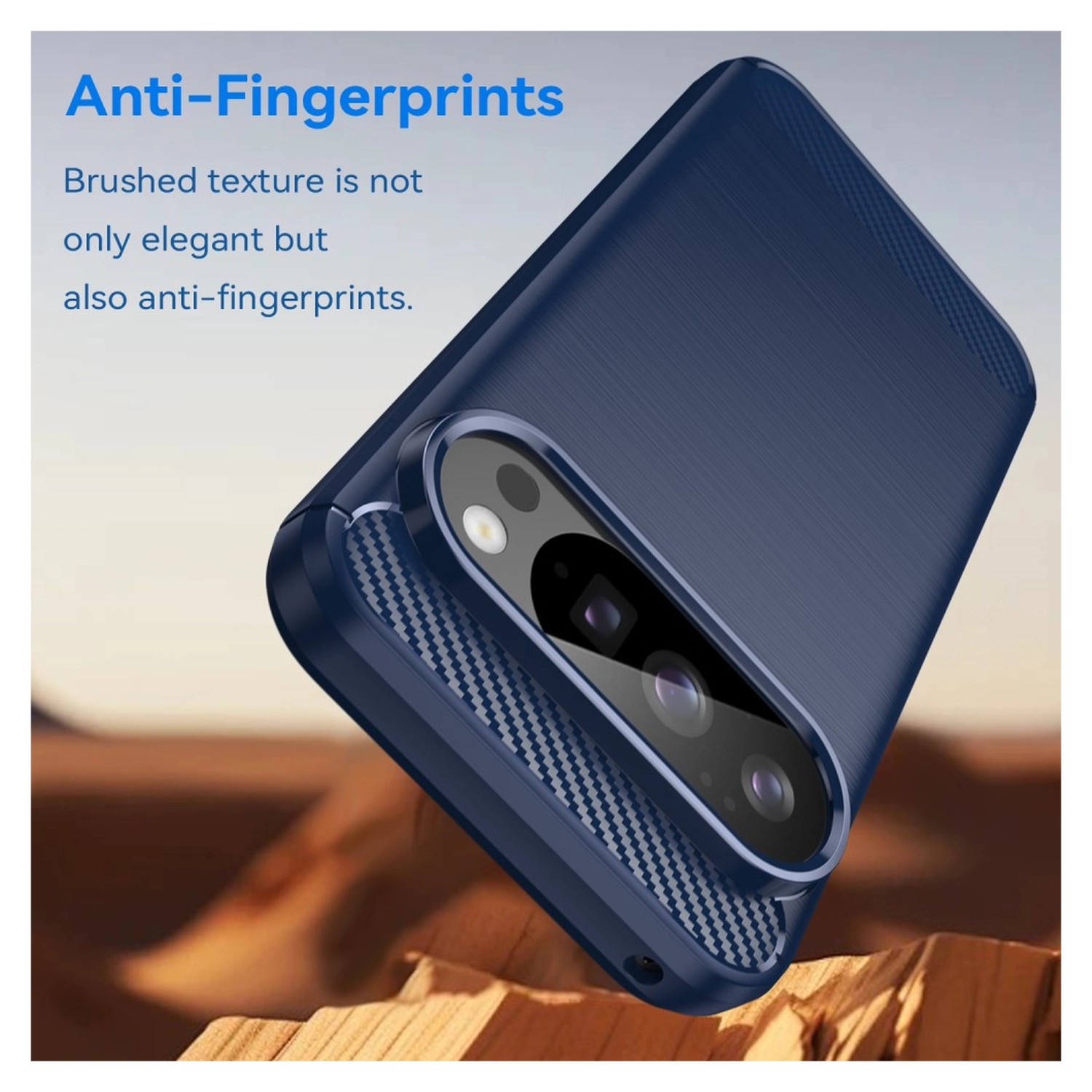 Google Pixel 10 / 10 Pro Hoesje Geborsteld TPU Flexibele Back Cover Blauw afbeelding 5