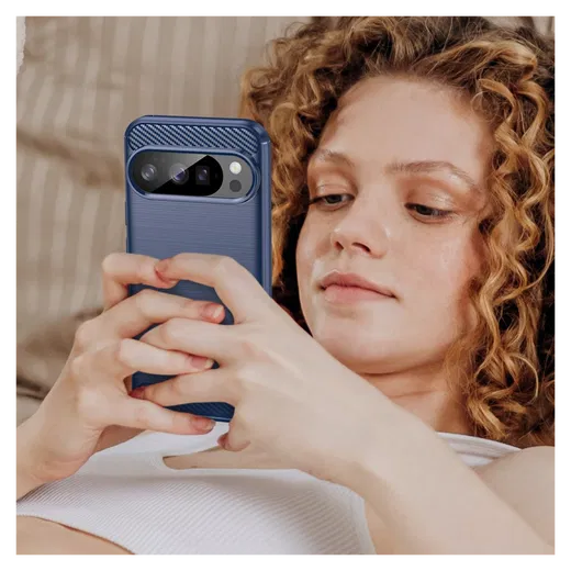 Google Pixel 10 / 10 Pro Hoesje Geborsteld TPU Flexibele Back Cover Blauw afbeelding 9