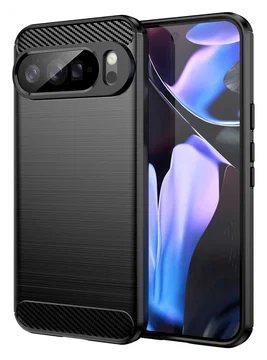 Google Pixel 10 Pro XL Hoesje Geborsteld TPU Flexibele Back Cover Zwart