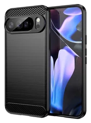 Google Pixel 10 Pro XL Hoesje Geborsteld TPU Flexibele Back Cover Zwart afbeelding