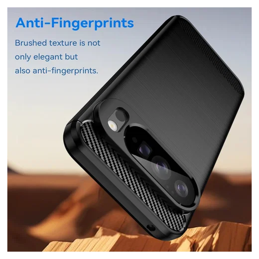 Google Pixel 10 Pro XL Hoesje Geborsteld TPU Flexibele Back Cover Zwart afbeelding 6