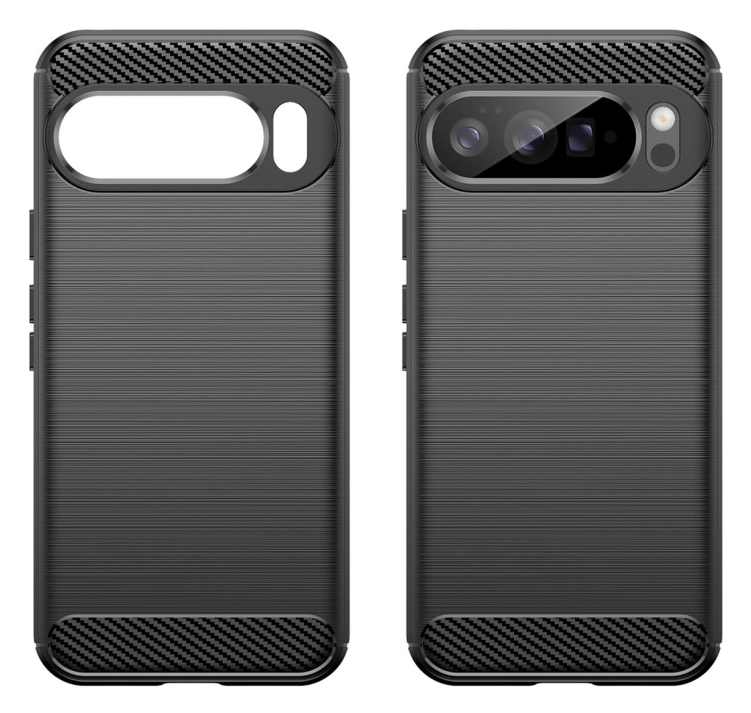 Google Pixel 10 Pro XL Hoesje Geborsteld TPU Flexibele Back Cover Zwart afbeelding 7