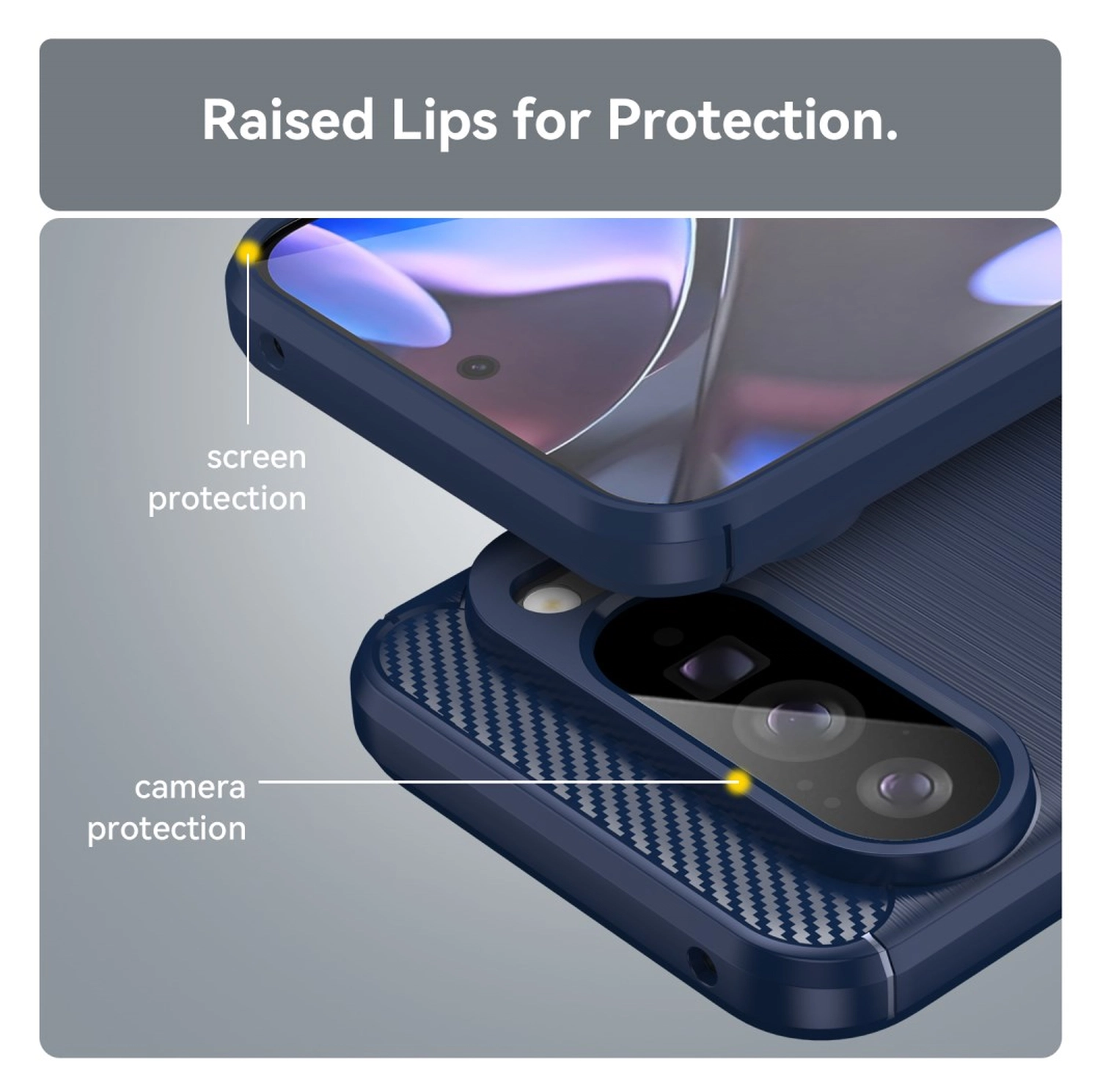 Google Pixel 10 Pro XL Hoesje Geborsteld TPU Flexibele Back Cover Blauw afbeelding 4