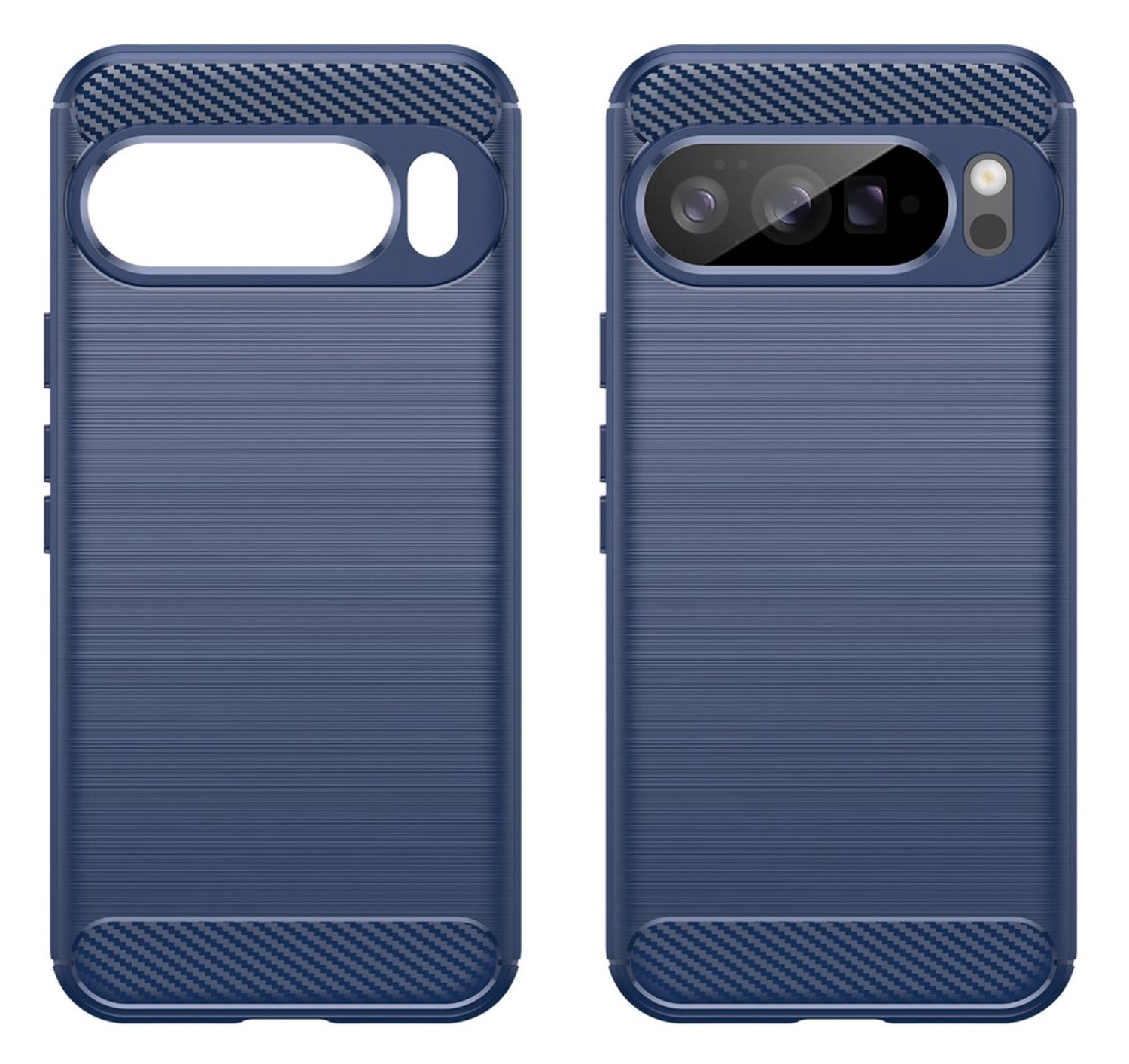 Google Pixel 10 Pro XL Hoesje Geborsteld TPU Flexibele Back Cover Blauw afbeelding 7