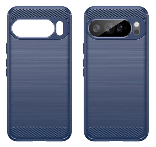 Google Pixel 10 Pro XL Hoesje Geborsteld TPU Flexibele Back Cover Blauw afbeelding 7