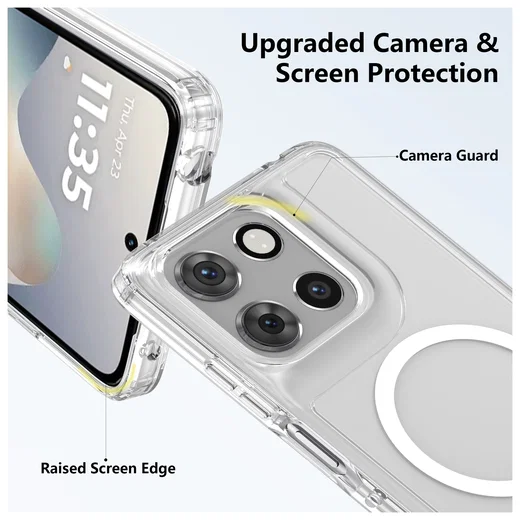 Motorola Moto G56 Hoesje Hard Back Cover met MagSafe Transparant afbeelding 6