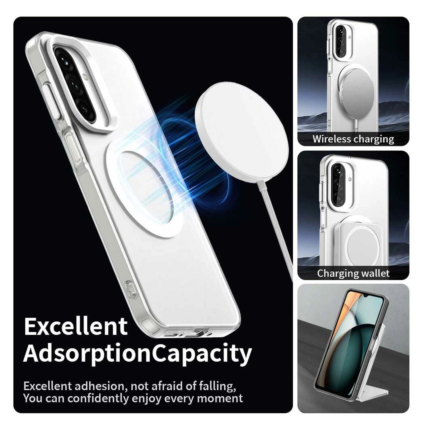 Samsung Galaxy A17 Hoesje Hard Back Cover met MagSafe Transparant afbeelding 3