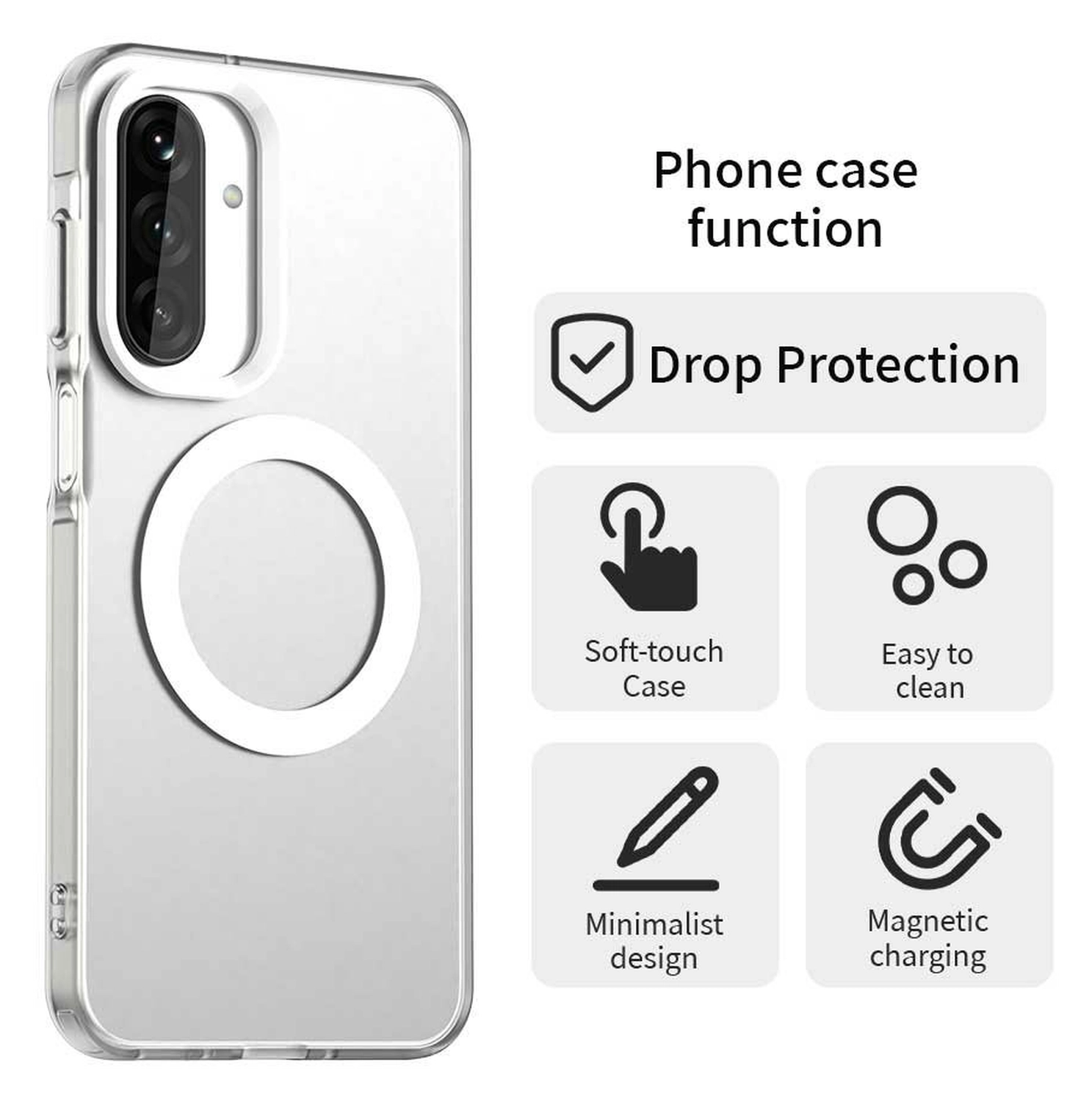 Samsung Galaxy A17 Hoesje Hard Back Cover met MagSafe Transparant afbeelding 4
