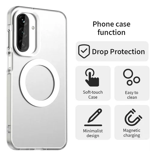 Samsung Galaxy A17 Hoesje Hard Back Cover met MagSafe Transparant afbeelding 4
