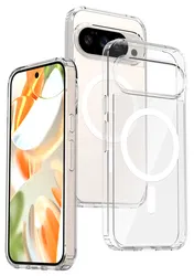 Google Pixel 10/10 Pro Hoesje MagSafe Hard Back Cover PixelSnap Transparant afbeelding