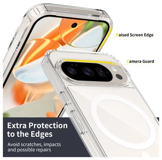 Google Pixel 10/10 Pro Hoesje MagSafe Hard Back Cover PixelSnap Transparant afbeelding 5