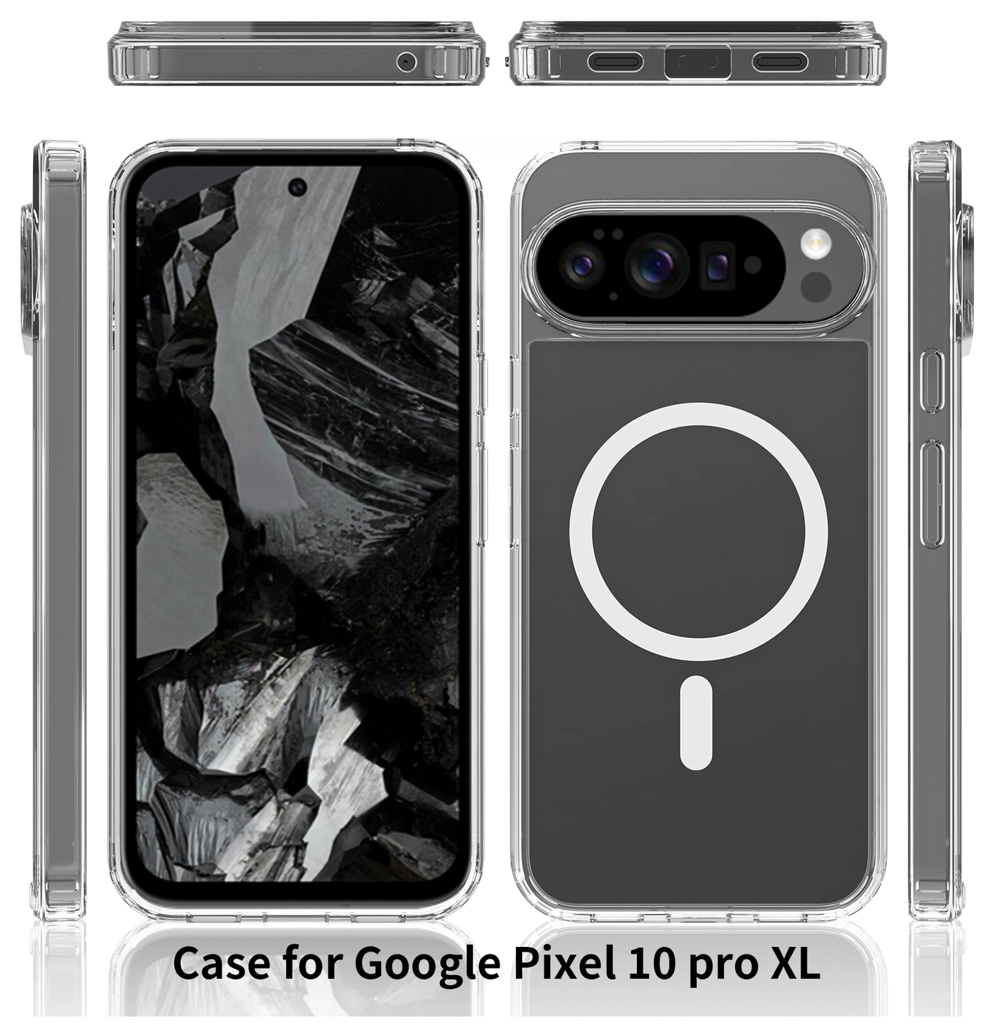Google Pixel 10 Pro XL Hoesje MagSafe Hard Back Cover PixelSnap Transparant afbeelding 9