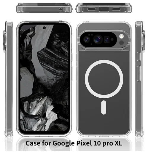 Google Pixel 10 Pro XL Hoesje MagSafe Hard Back Cover PixelSnap Transparant afbeelding 9