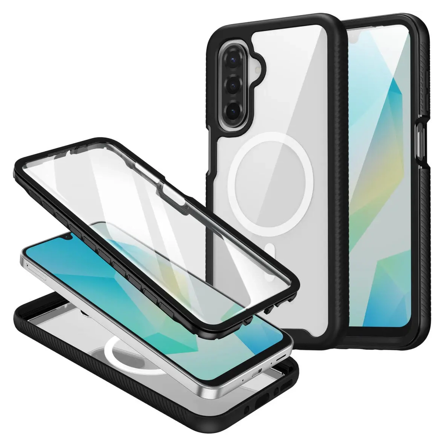 Samsung Galaxy A17 Hoesje Full Protect 360° Cover met MagSafe / Qi2 Zwart afbeelding 1