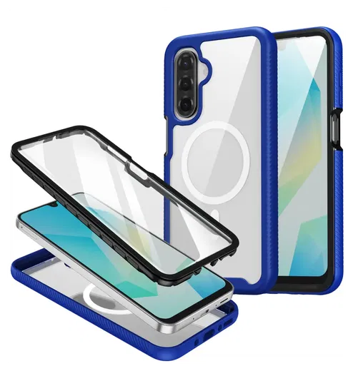 Samsung Galaxy A17 Hoesje Full Protect 360° Cover met MagSafe / Qi2 Blauw afbeelding 1