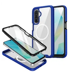 Samsung Galaxy A17 Hoesje Full Protect 360° Cover met MagSafe / Qi2 Blauw afbeelding
