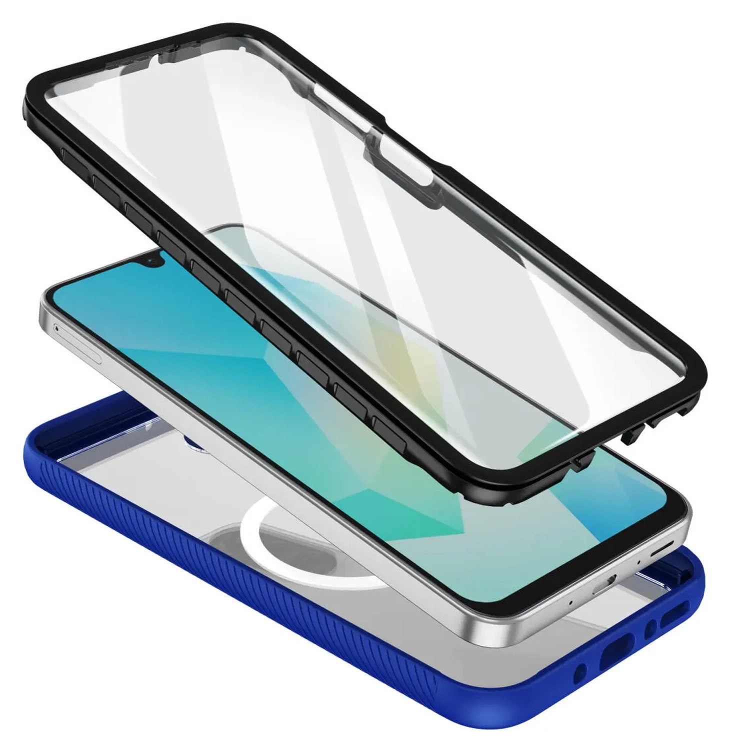 Samsung Galaxy A17 Hoesje Full Protect 360° Cover met MagSafe / Qi2 Blauw afbeelding 2