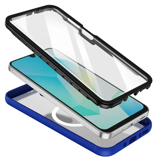 Samsung Galaxy A17 Hoesje Full Protect 360° Cover met MagSafe / Qi2 Blauw afbeelding 2