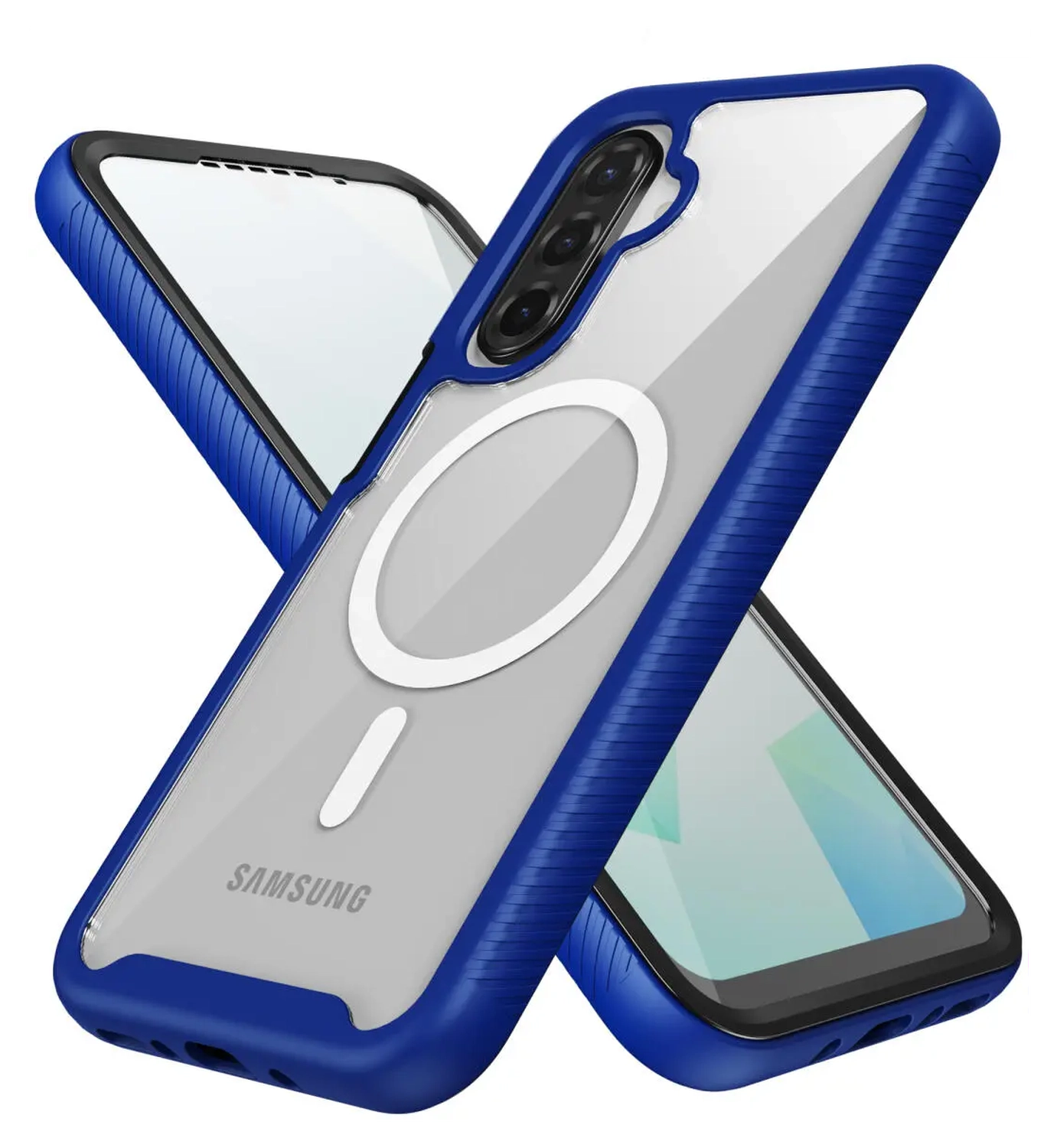 Samsung Galaxy A17 Hoesje Full Protect 360° Cover met MagSafe / Qi2 Blauw afbeelding 3