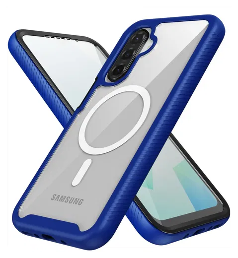 Samsung Galaxy A17 Hoesje Full Protect 360° Cover met MagSafe / Qi2 Blauw afbeelding 3