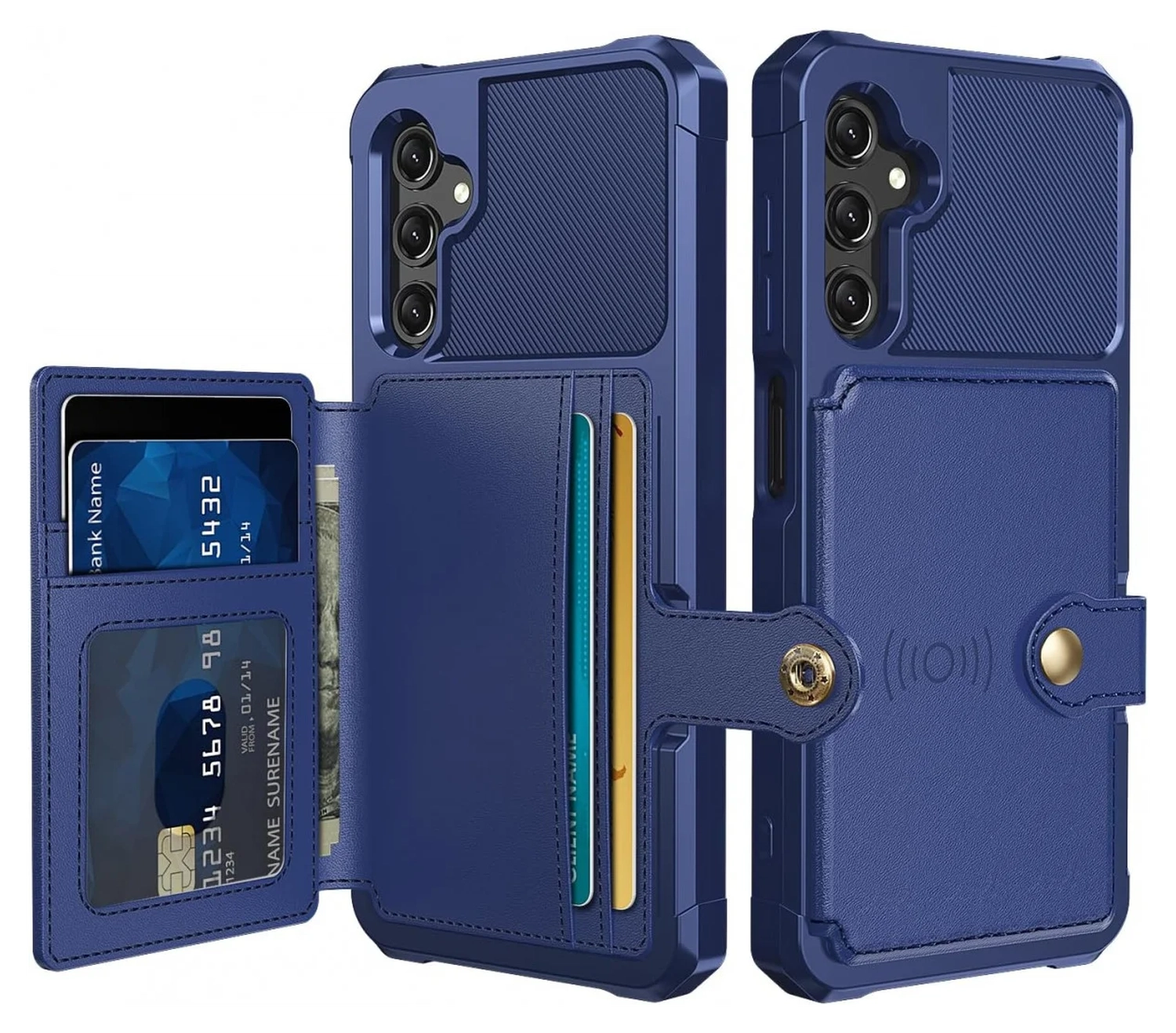 Samsung Galaxy A17 Hoesje 3-in-1 Pasjes Portemonnee Back Cover Blauw afbeelding 1