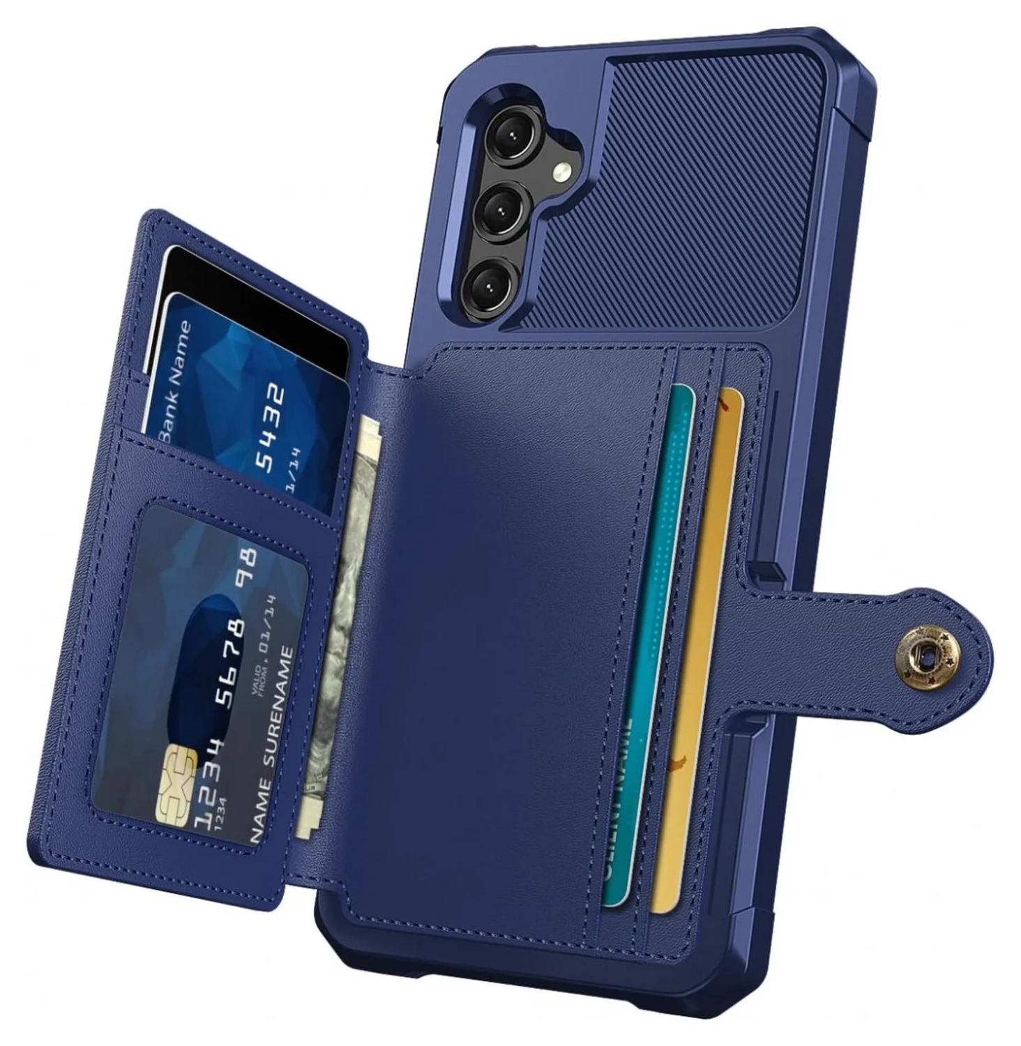 Samsung Galaxy A17 Hoesje 3-in-1 Pasjes Portemonnee Back Cover Blauw afbeelding 2