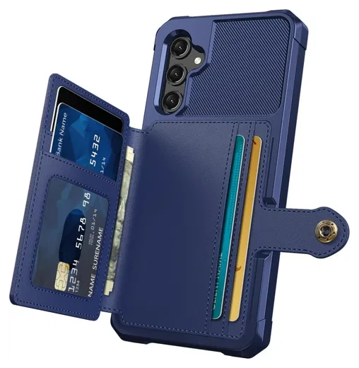 Samsung Galaxy A17 Hoesje 3-in-1 Pasjes Portemonnee Back Cover Blauw afbeelding 2