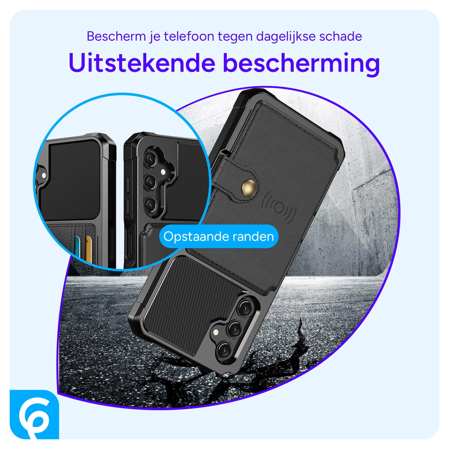 Samsung Galaxy A17 Hoesje 3-in-1 Pasjes Portemonnee Back Cover Zwart afbeelding 4