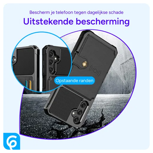 Samsung Galaxy A17 Hoesje 3-in-1 Pasjes Portemonnee Back Cover Zwart afbeelding 4