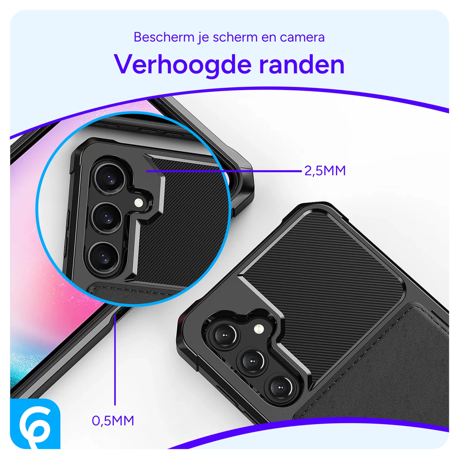 Samsung Galaxy A17 Hoesje 3-in-1 Pasjes Portemonnee Back Cover Zwart afbeelding 5