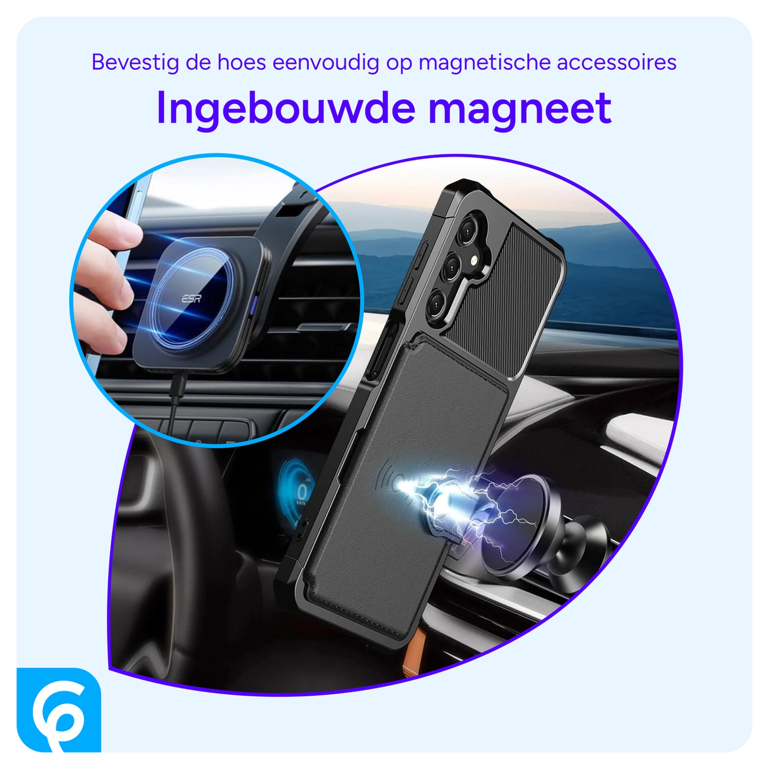 Samsung Galaxy A17 Hoesje 3-in-1 Pasjes Portemonnee Back Cover Zwart afbeelding 6