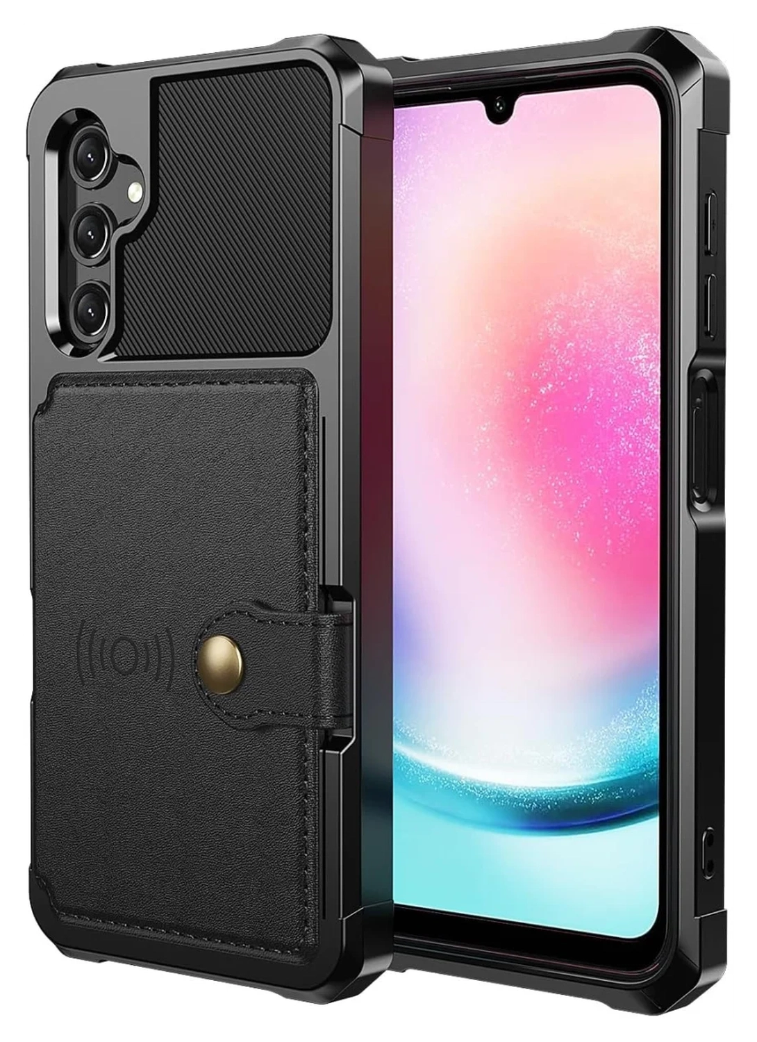 Samsung Galaxy A17 Hoesje 3-in-1 Pasjes Portemonnee Back Cover Zwart afbeelding 7