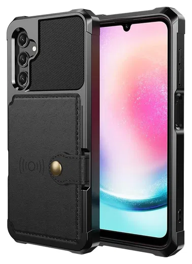 Samsung Galaxy A17 Hoesje 3-in-1 Pasjes Portemonnee Back Cover Zwart afbeelding 7