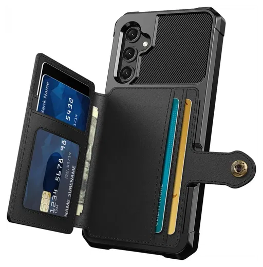 Samsung Galaxy A17 Hoesje 3-in-1 Pasjes Portemonnee Back Cover Zwart afbeelding 8