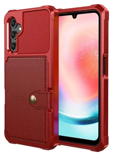 Samsung Galaxy A17 Hoesje 3-in-1 Pasjes Portemonnee Back Cover Rood afbeelding 2