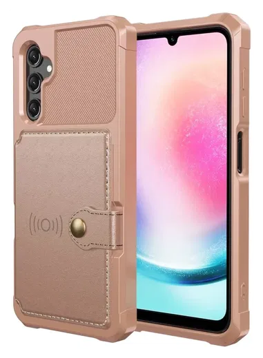 Samsung Galaxy A17 Hoesje 3-in-1 Pasjes Portemonnee Back Cover Roze afbeelding 2