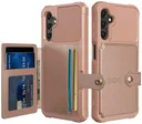 Samsung Galaxy A17 TPU Back Cover met Kunstleren Wallet Roze