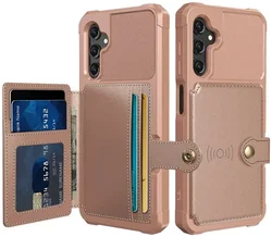 Samsung Galaxy A17 TPU Back Cover met Kunstleren Wallet Roze afbeelding