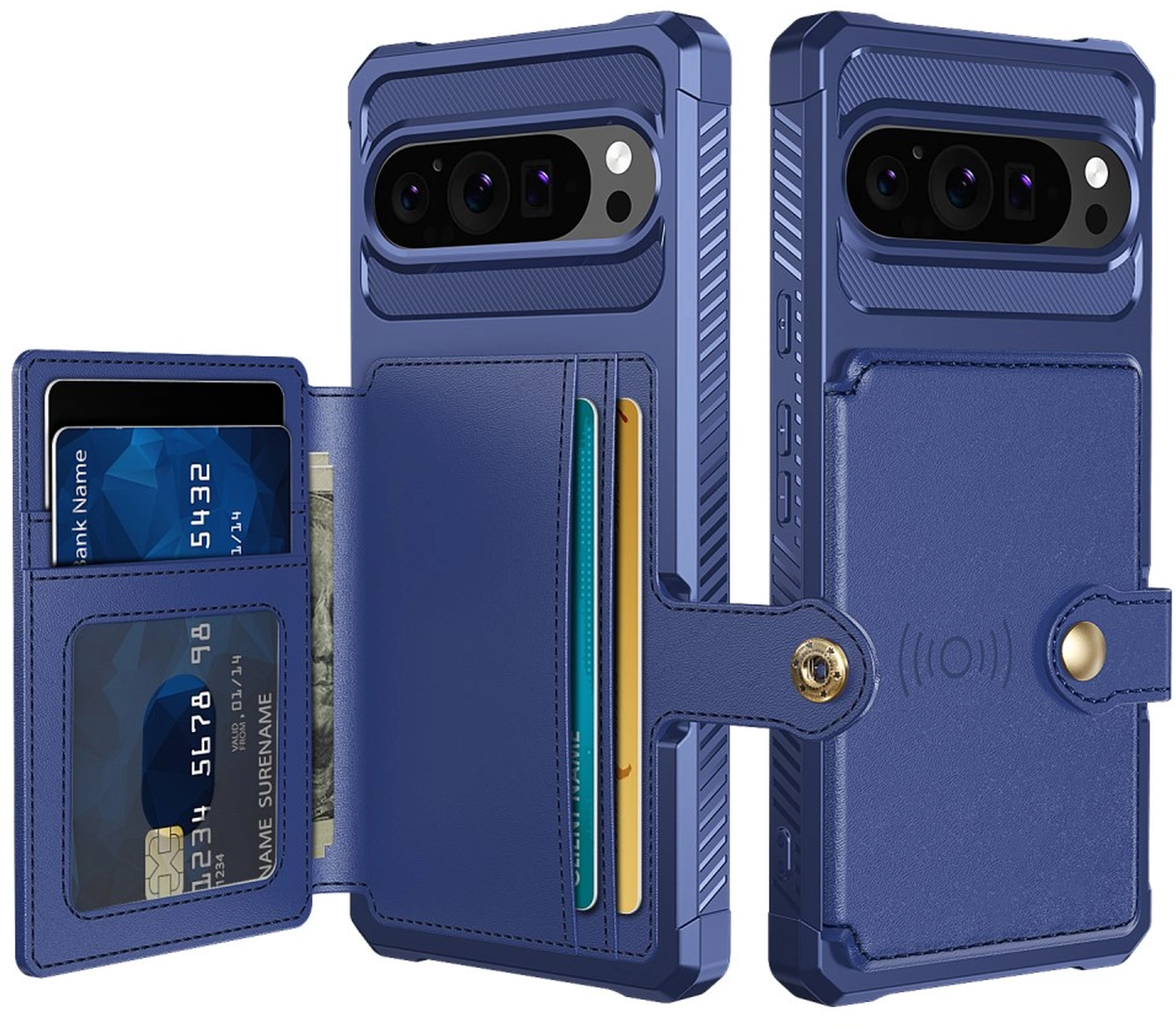 Google Pixel 10 / 10 Pro Hoesje 3-in-1 Pasjes Portemonnee Back Cover Blauw afbeelding 1