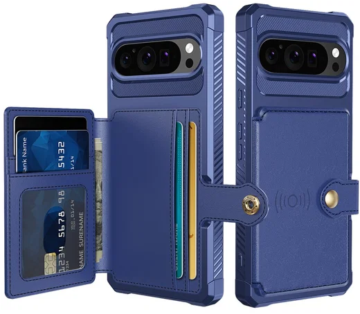 Google Pixel 10 / 10 Pro Hoesje 3-in-1 Pasjes Portemonnee Back Cover Blauw afbeelding 1